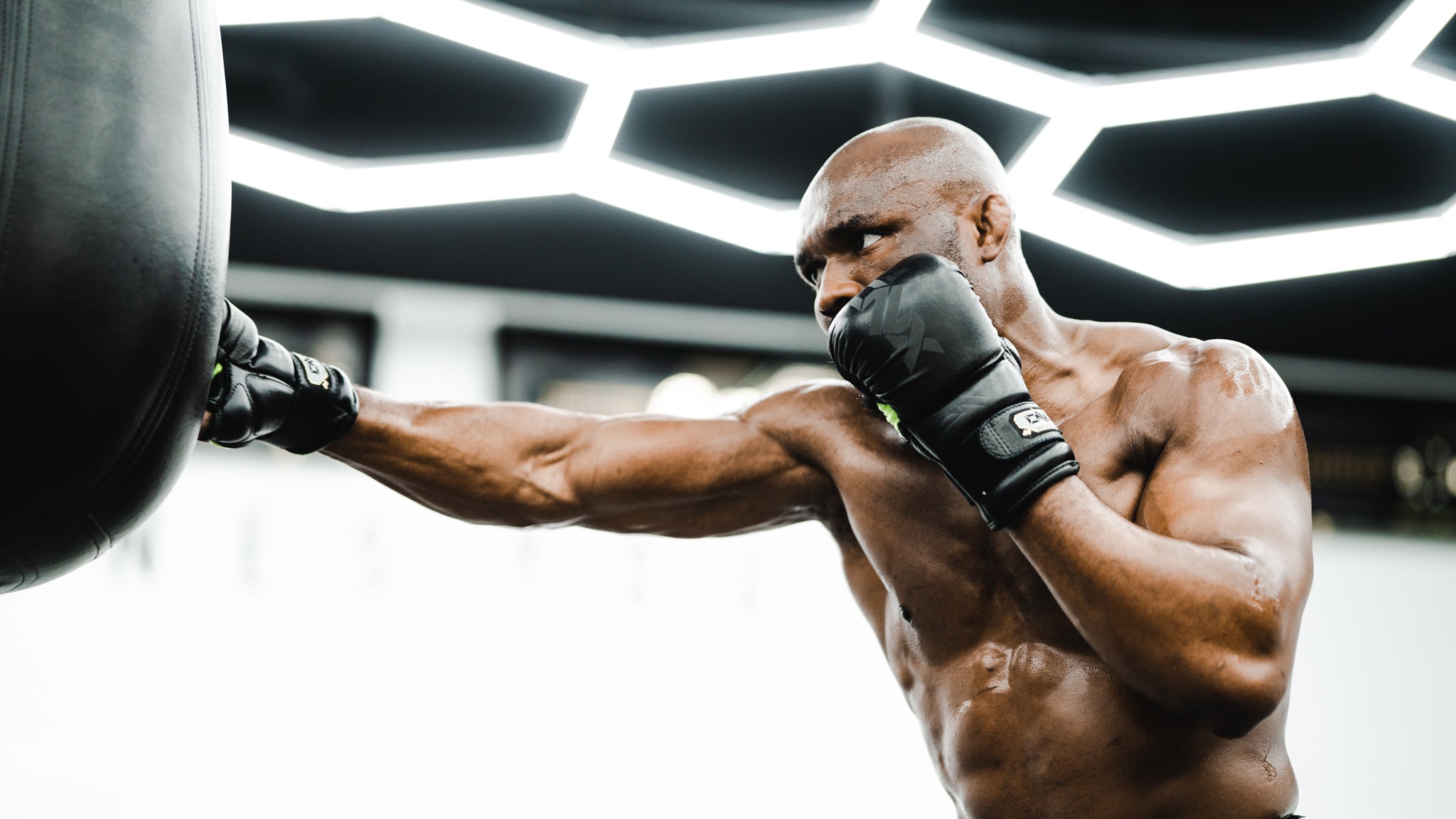 UFC fighter Kumar Usman training with Trevor Wittman with ONX gloves.