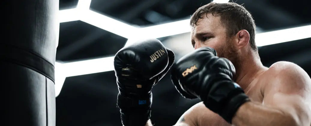 MMA fighter Justin Gaethje training with ONX gloves.