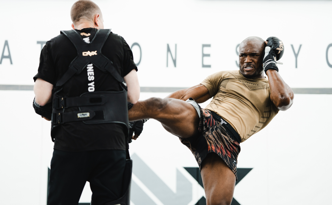 Kamaru Usman and Trevor Wittman training at the ONX gym with ONX gear.