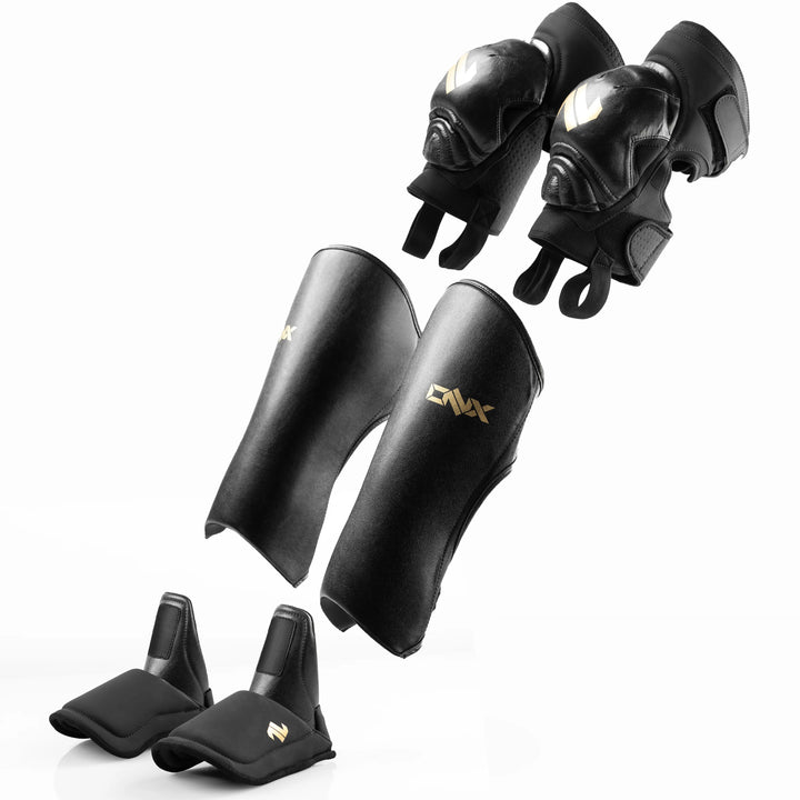 MMA Shin Guards & Knee Guards Bundle (LEFT & RIGHT PAIR) - NEW ONX Sports, INC MMA Fight Gloves and Gear by Trevor Wittman