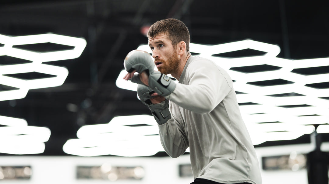 Cory Sandhagen sporting the new ONX Precision Line Sparring Gloves at the ONX Gym.